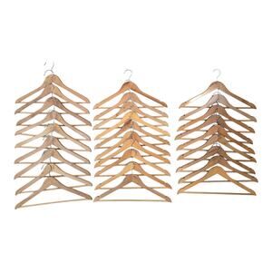 Lot of 28 High Qualty Wooden Glossy Suit Hangers